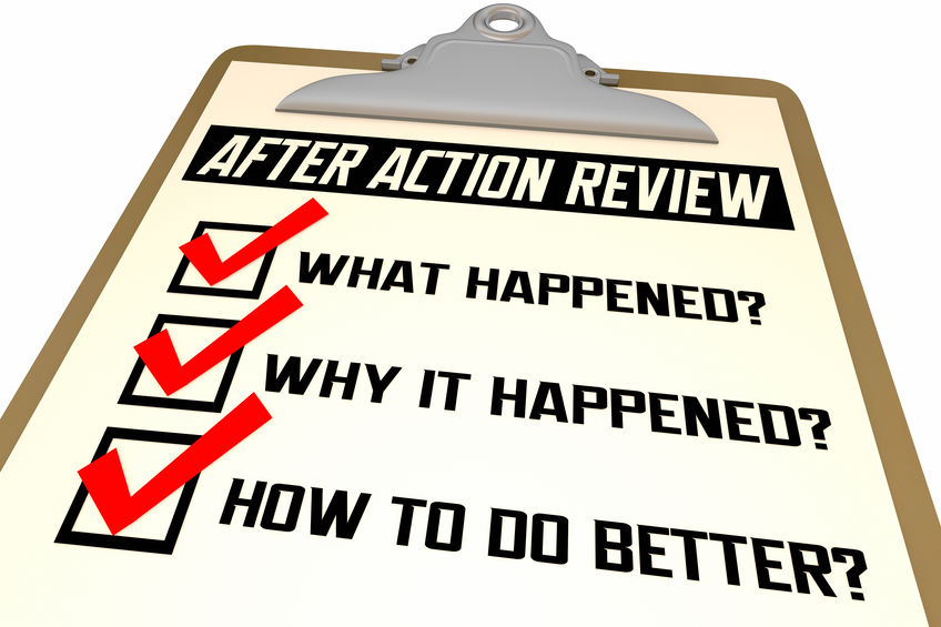 after-action-review-checklist-evaluation-steps-process-3d-illustration